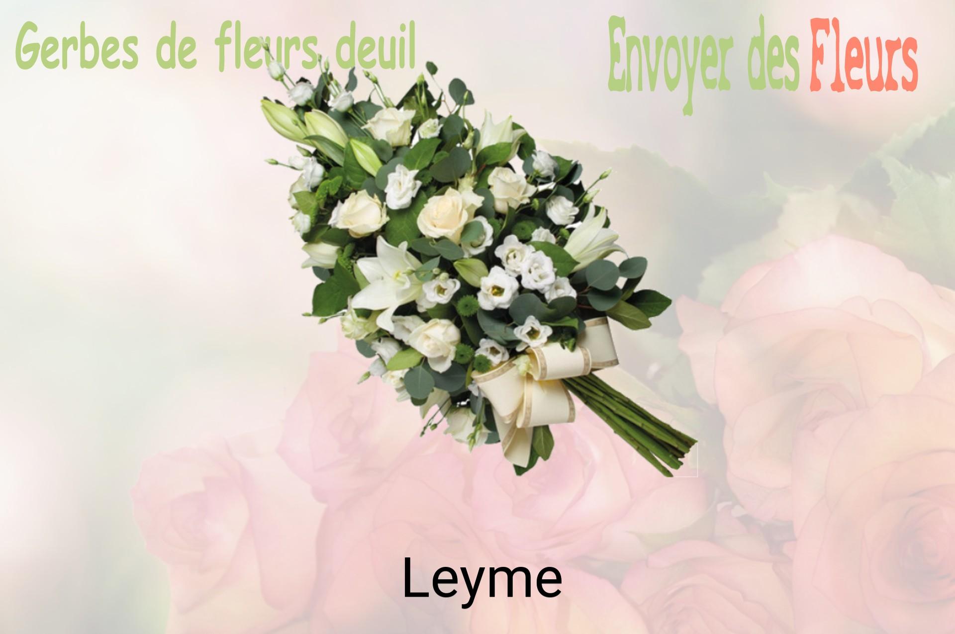 Gerbe de fleurs de deuil livrée à Leyme